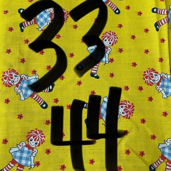 Vintage Raggedy Ann Doll Yellow Fabric DIY Sewing Arts Crafts - Picture 3 of 3